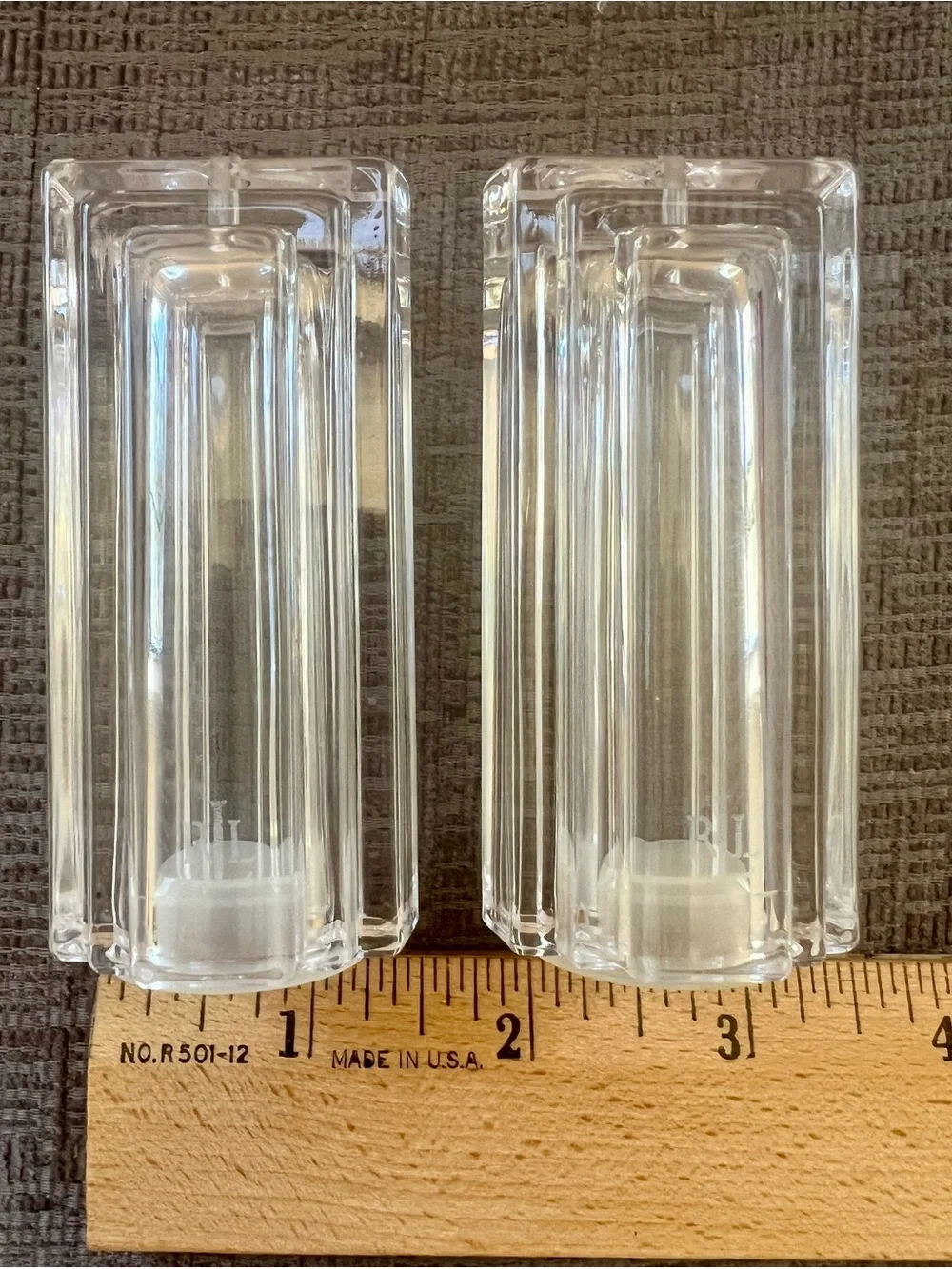 Ralph Lauren Clear Crystal Ribbed Salt and Pepper Shakers